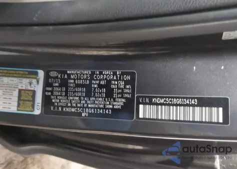 2016 Kia Sedona Ex from USA, damaged, VIN KNDMC5C18G6134143
